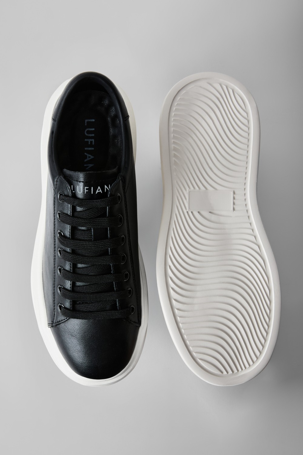 Lufian Gage Siyah Erkek Deri Sneaker Ayakkabı Yüksek Tabanlı Şık Tasarım görsel 5