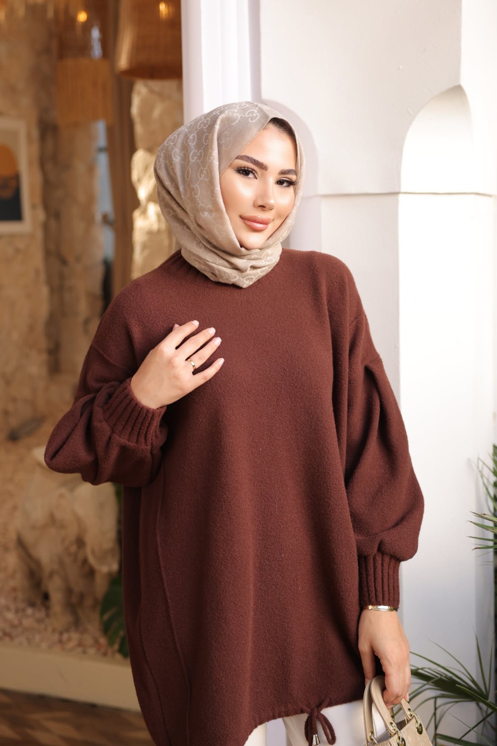 İmaj Butik Bordo Bisiklet Yaka Keçe Kazak