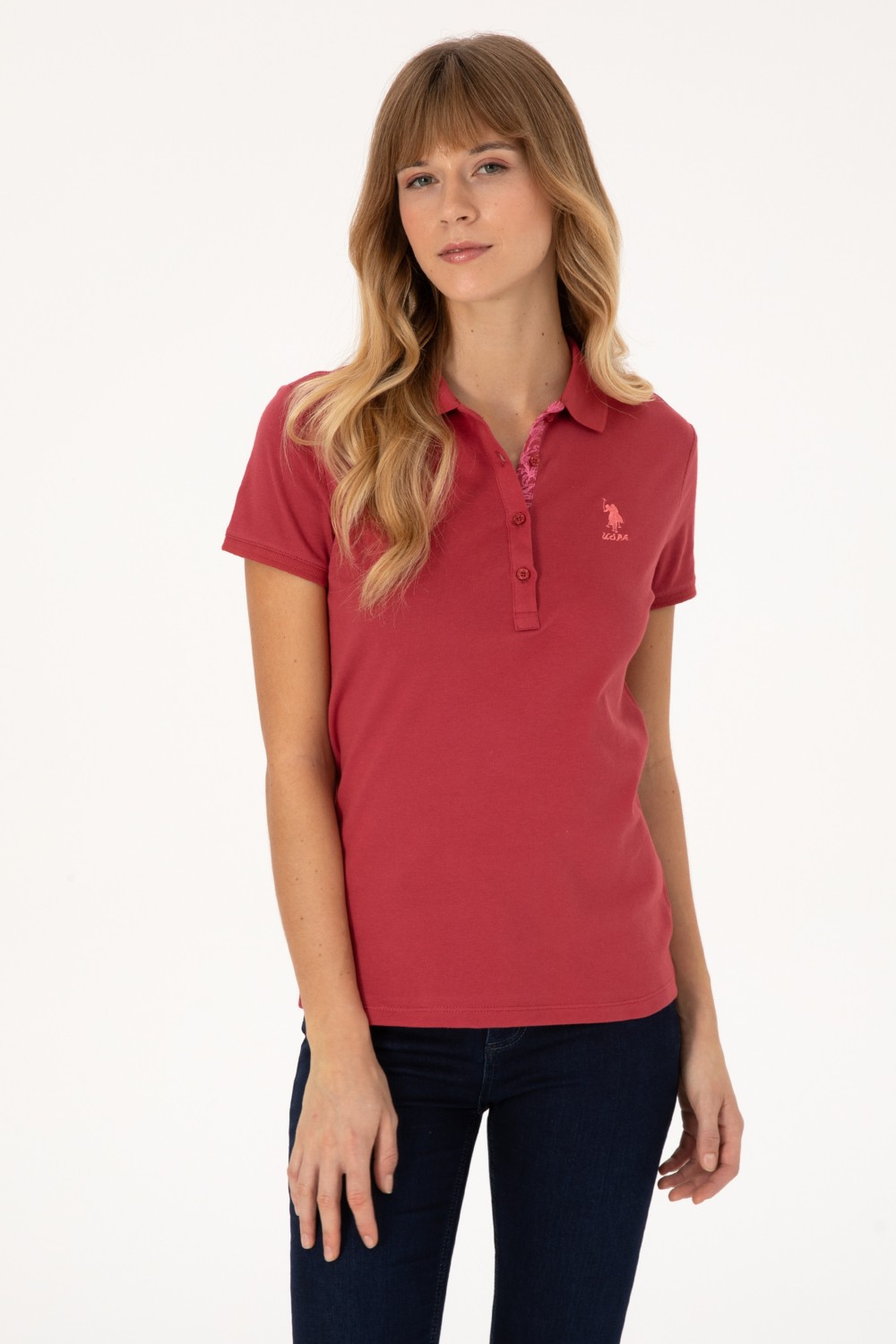 U.S. Polo Assn. Kadın Lila Basic Polo Yaka Tişört 50300896-VR034