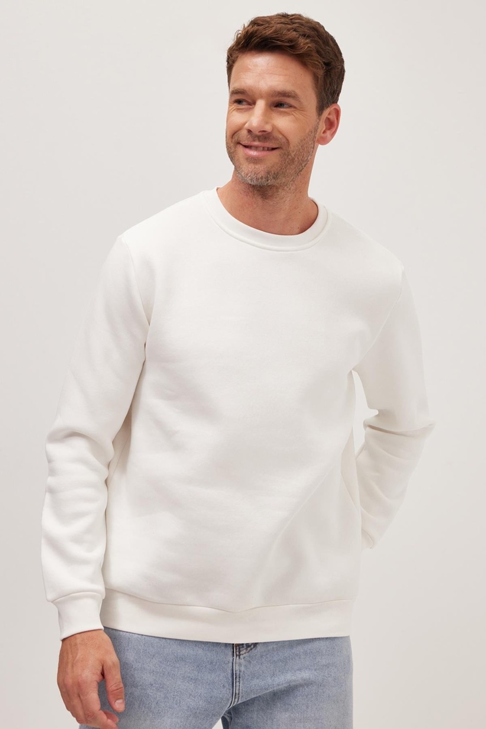 Tudors Unisex Relax Fit Rahat Kesim Pamuklu 3 İplik İçi Polarlı Basic Bordo Bisiklet Yaka Sweatshirt