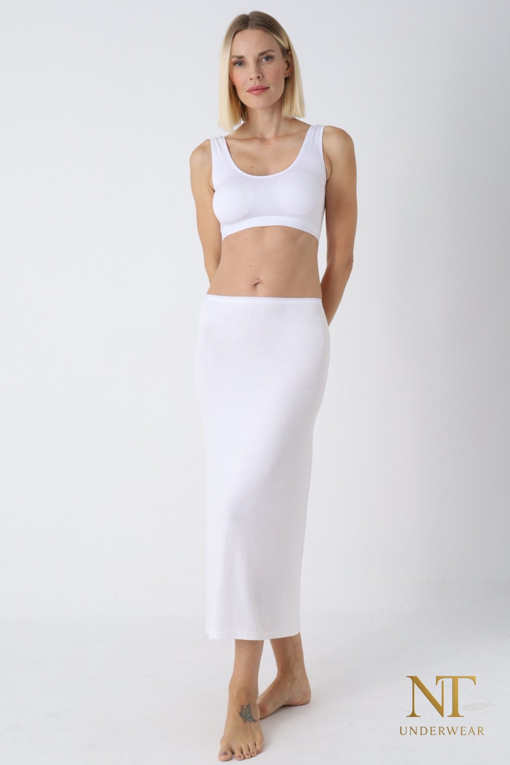 NT Underwear Bambu Uzun Etek Astarı, Maxi Jupon, Doğal Kumaş, Modern Kalıp. görsel 4