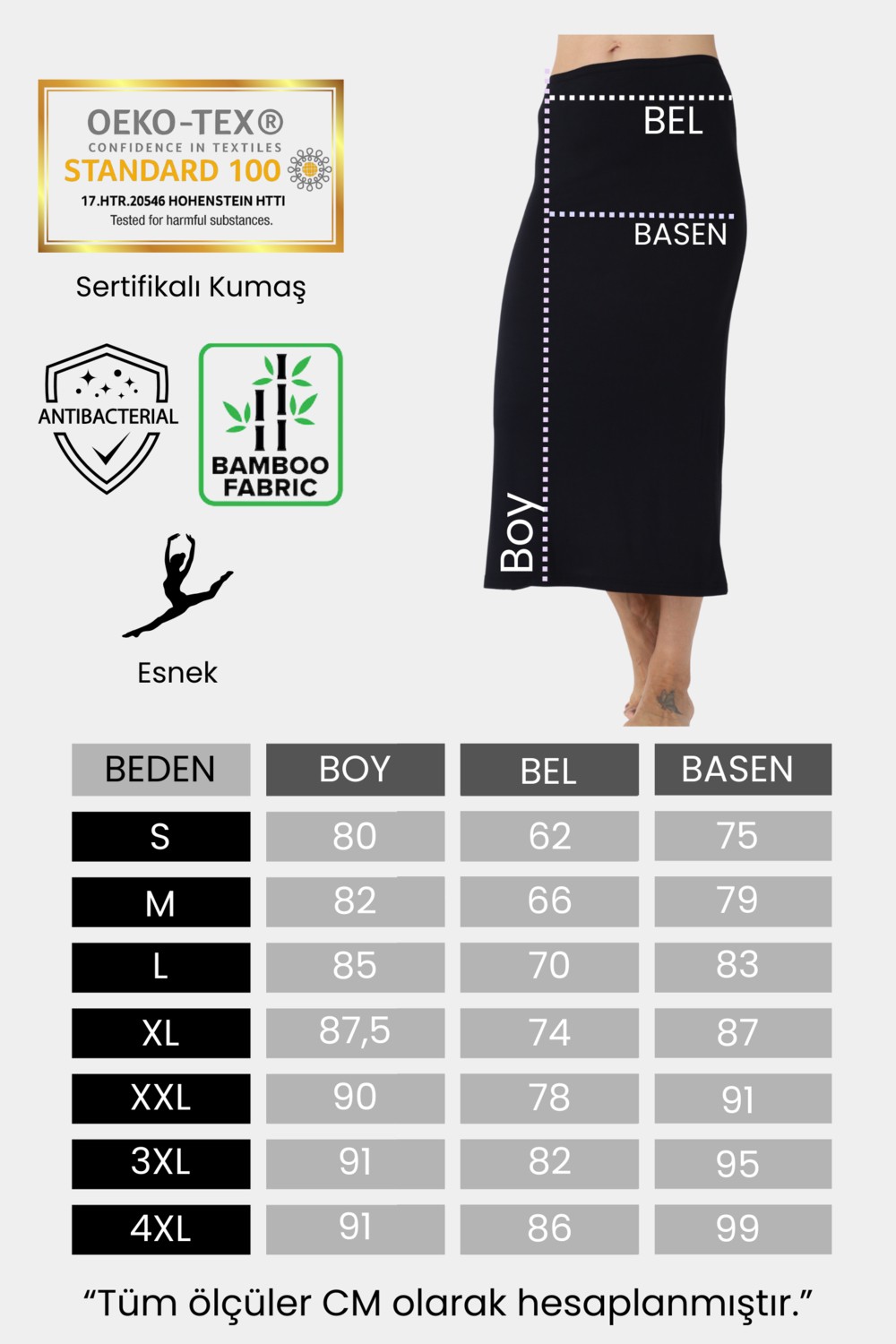 NT Underwear Bambu Uzun Etek Astarı, Maxi Jupon, Doğal Kumaş, Modern Kalıp. görsel 7