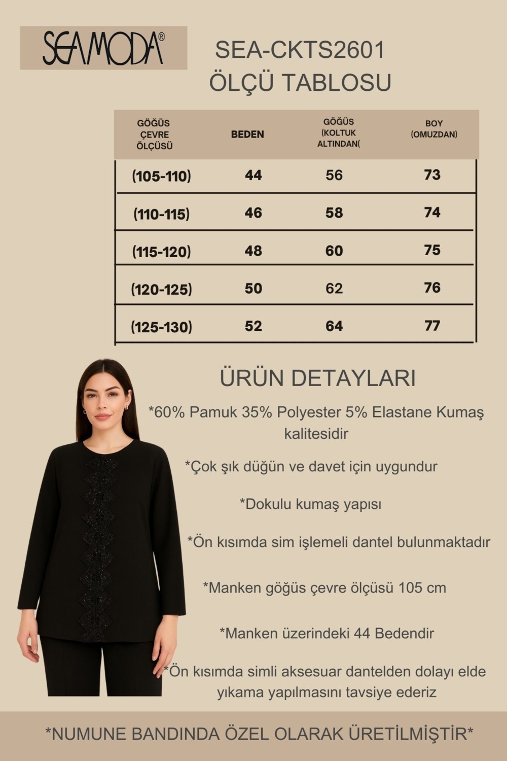 Büyük Beden Simli Dantel Aksesuarlı Abiye Örme Ceket-Siyah görsel 2