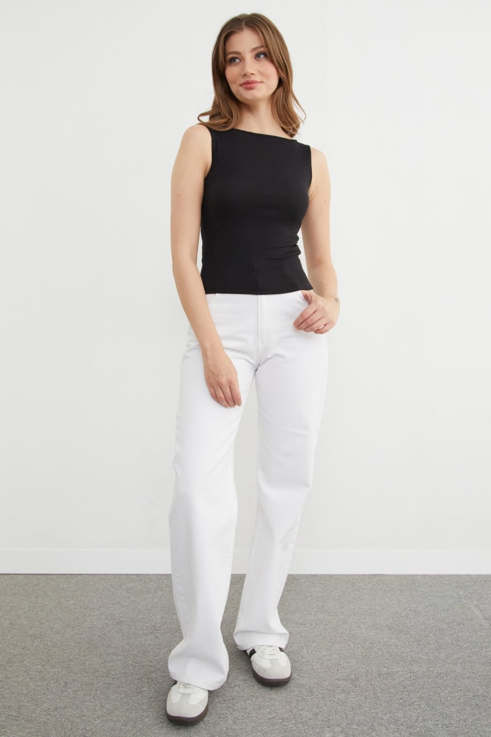 FullaModa Fitilli Kayık Yaka Body görsel 3