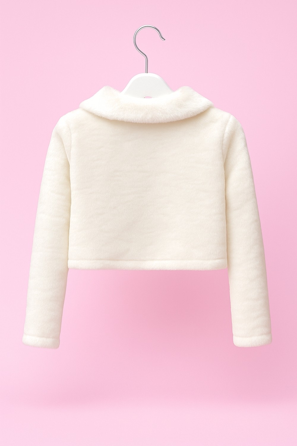 Kız Çocuk ve Bebek Abiye Peluş Bolero, Inci Düğmeli Kürklü Şık Model (Düğün&nişan&parti) 2–13 Yaş görsel 3