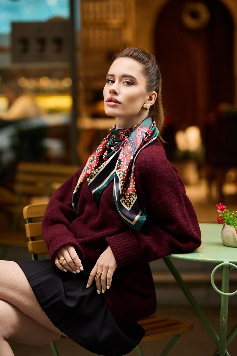 Dscarf Kadın Fular Bandana Eşarp 90CM görsel 5