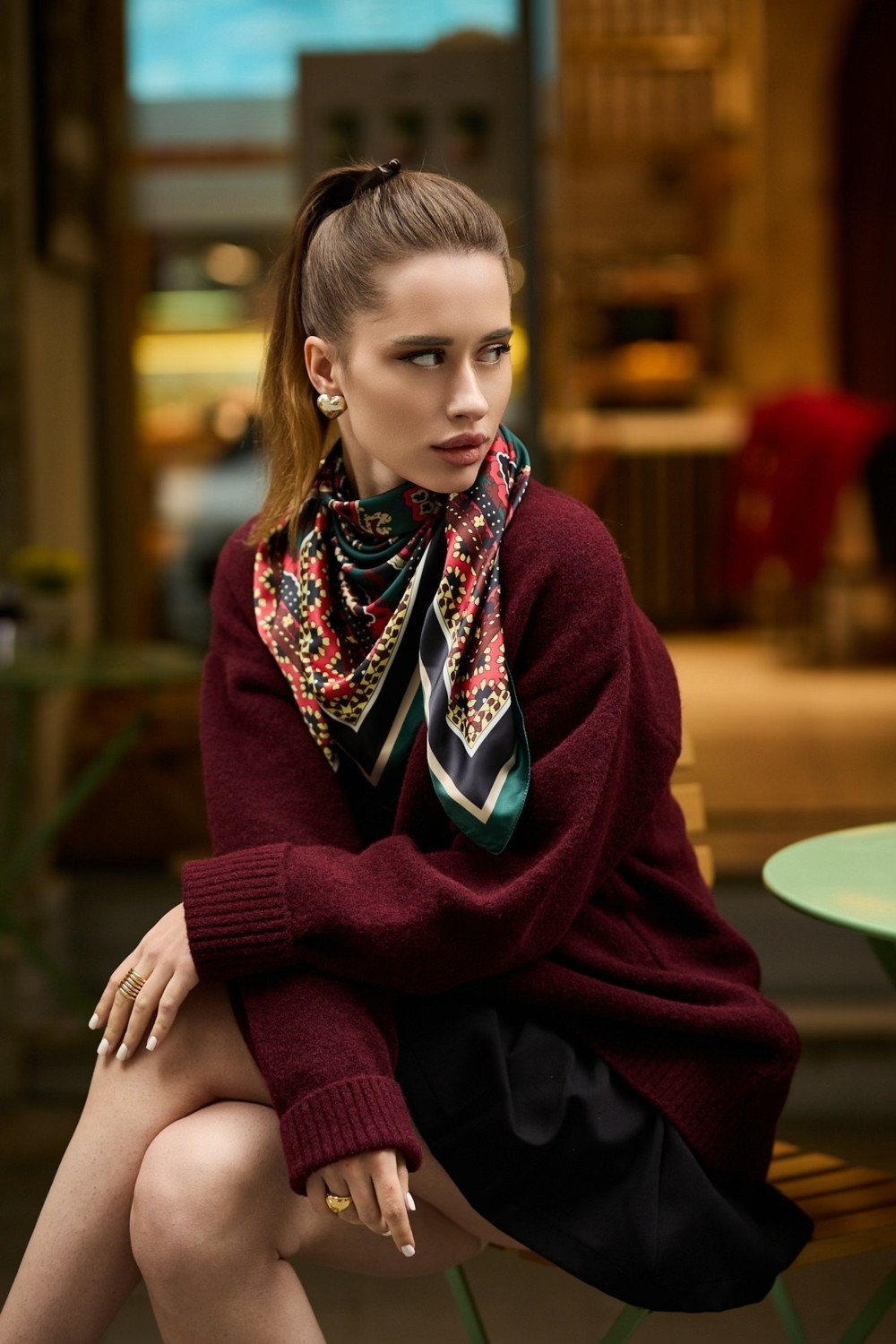 Dscarf Kadın Fular Bandana Eşarp 90CM görsel 6