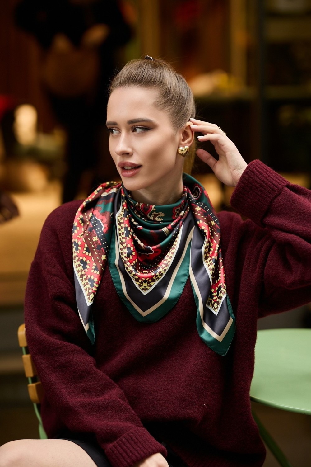 Dscarf Kadın Fular Bandana Eşarp 90CM görsel 7