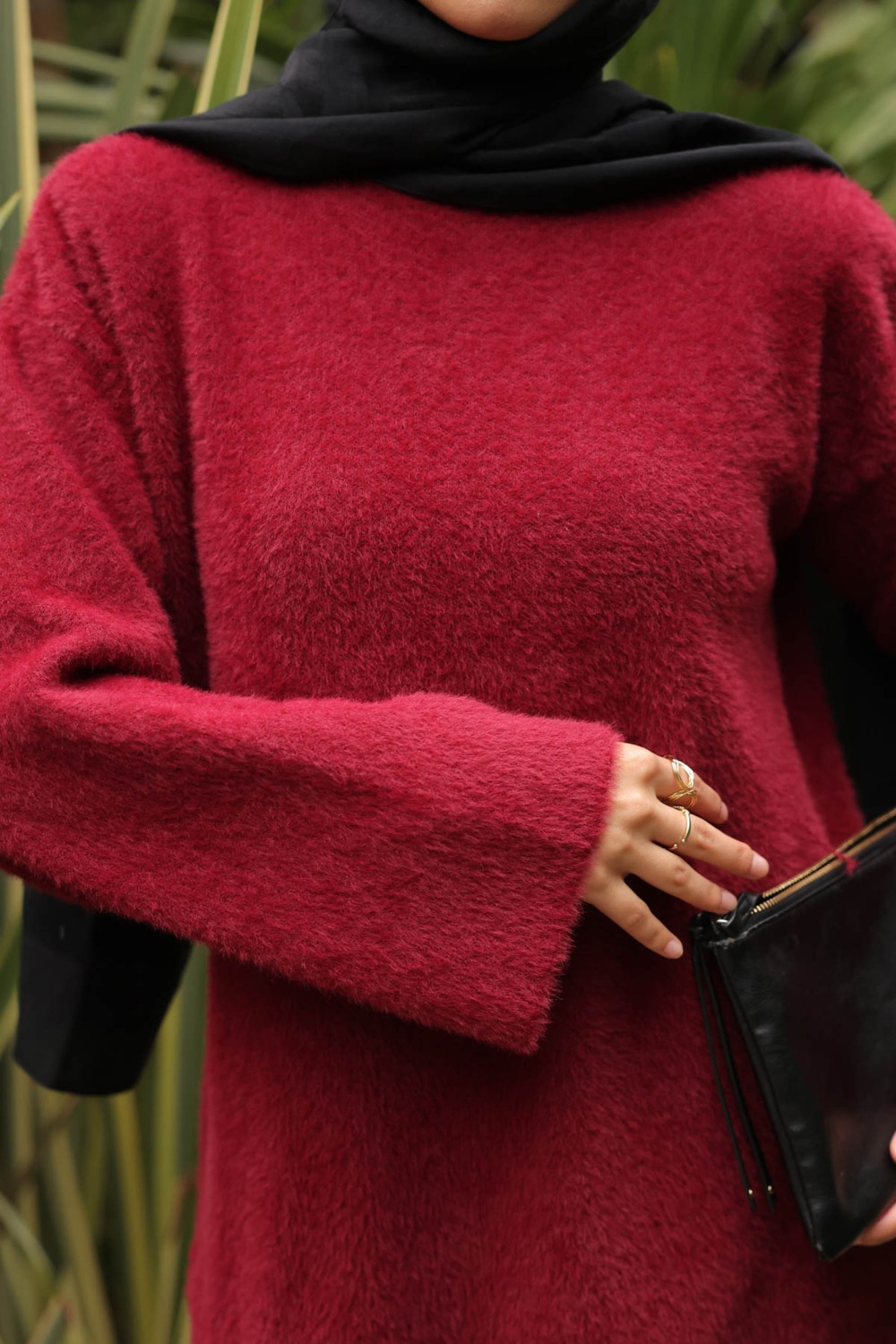 İmaj Butik Siyah Dik Yaka Angora Yumoş Triko Kazak görsel 3