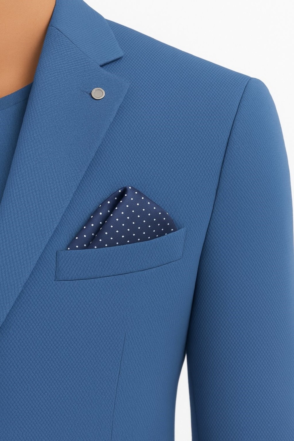 Plus Scorpion Erkek Slim Fit Blazer Ceket Açık Indigo, Tek Düğmeli, Şık Günlük & Ofis Kombinleri Için, Tam Astar görsel 4