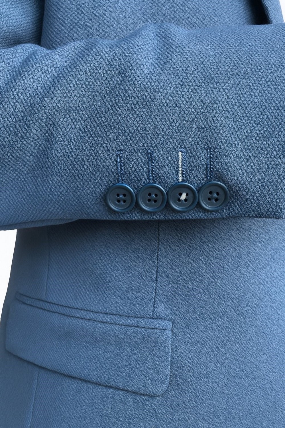 Plus Scorpion Erkek Slim Fit Blazer Ceket Açık Indigo, Tek Düğmeli, Şık Günlük & Ofis Kombinleri Için, Tam Astar görsel 5