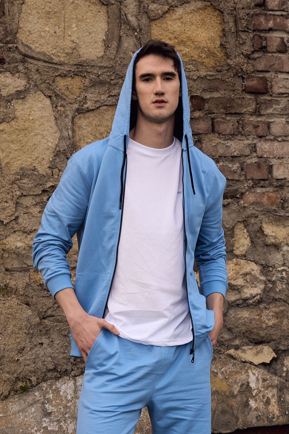 Defy's Arda Erkek %100 Pamuk 2 İplik Şardonsuz Oversize Kapüşonlu Fermuarlı Siyah Sweatshirt