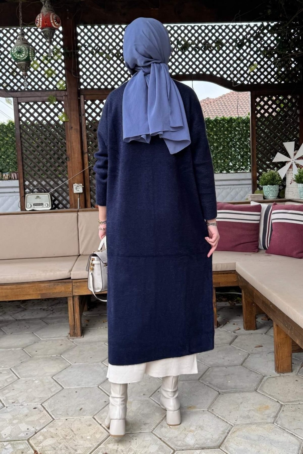 Rabia Şamlı Yakut Angora Triko Kap Lacivert görsel 6