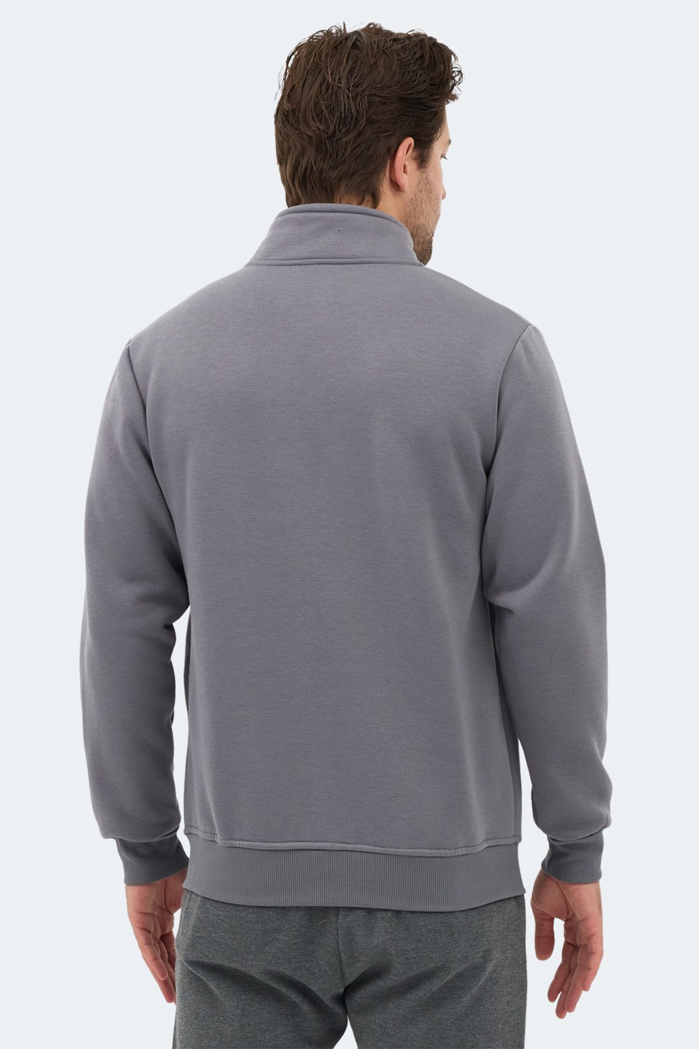Slazenger MENDOZA I Erkek Fermuarlı Dik Yaka Cepli Lacivert Sweatshırt görsel 4
