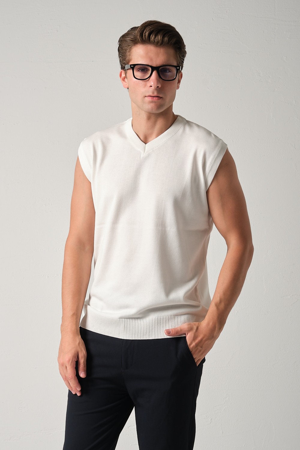 Mandala Tekstil Erkek Triko Basic Süveter görsel 2