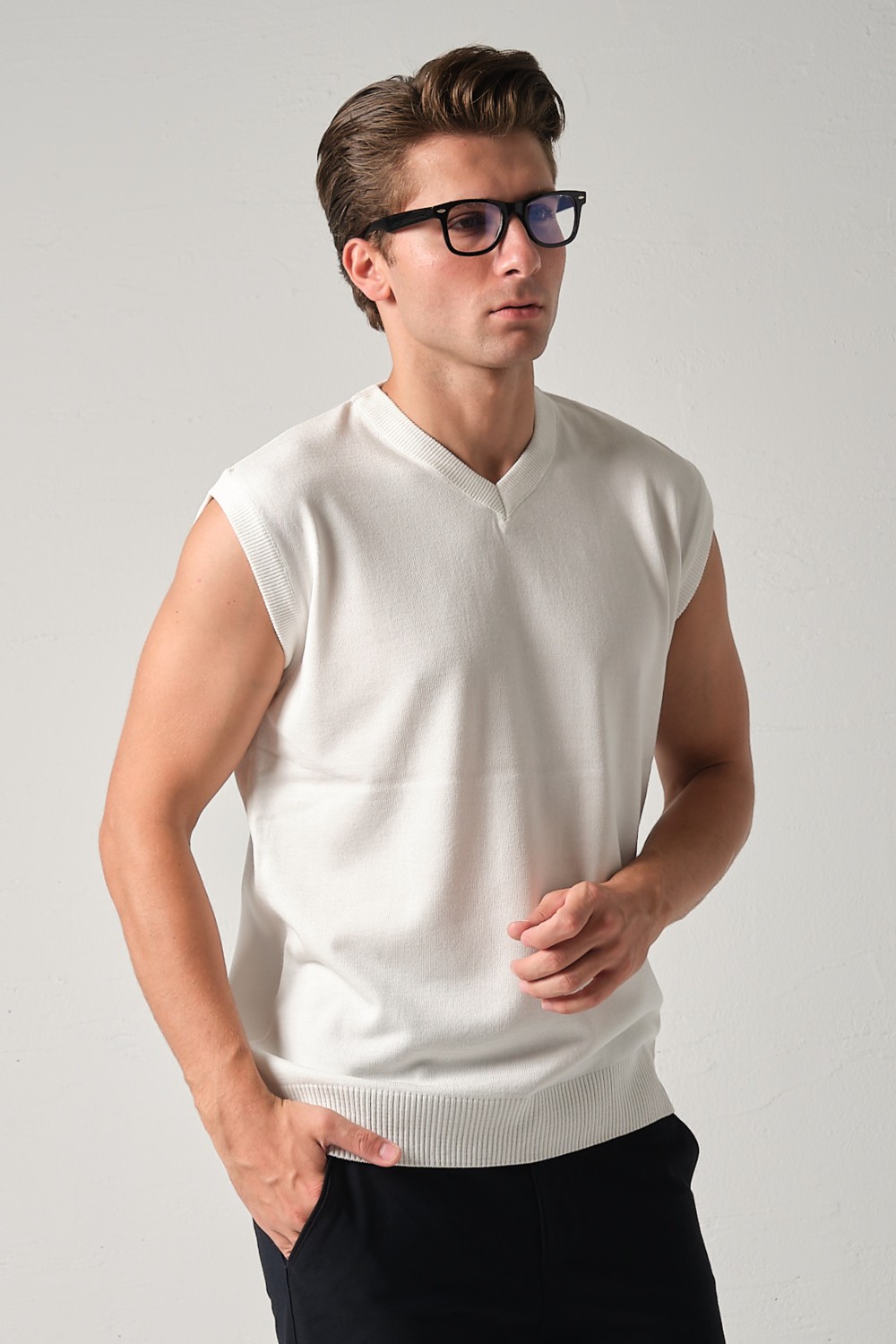Mandala Tekstil Erkek Triko Basic Süveter görsel 3