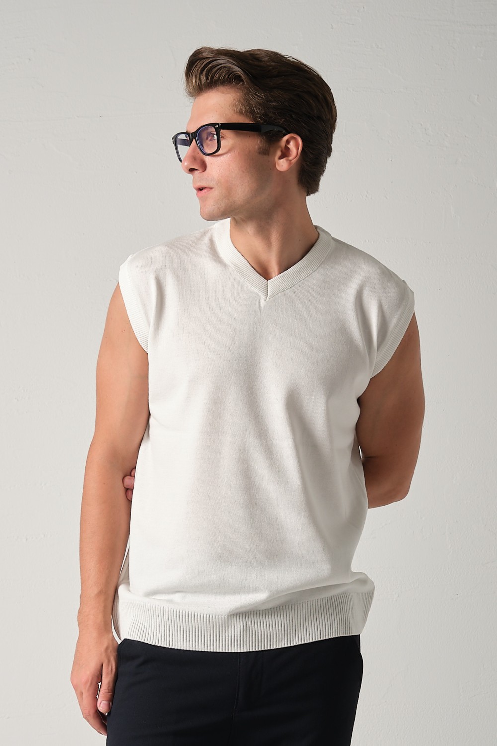 Mandala Tekstil Erkek Triko Basic Süveter görsel 7