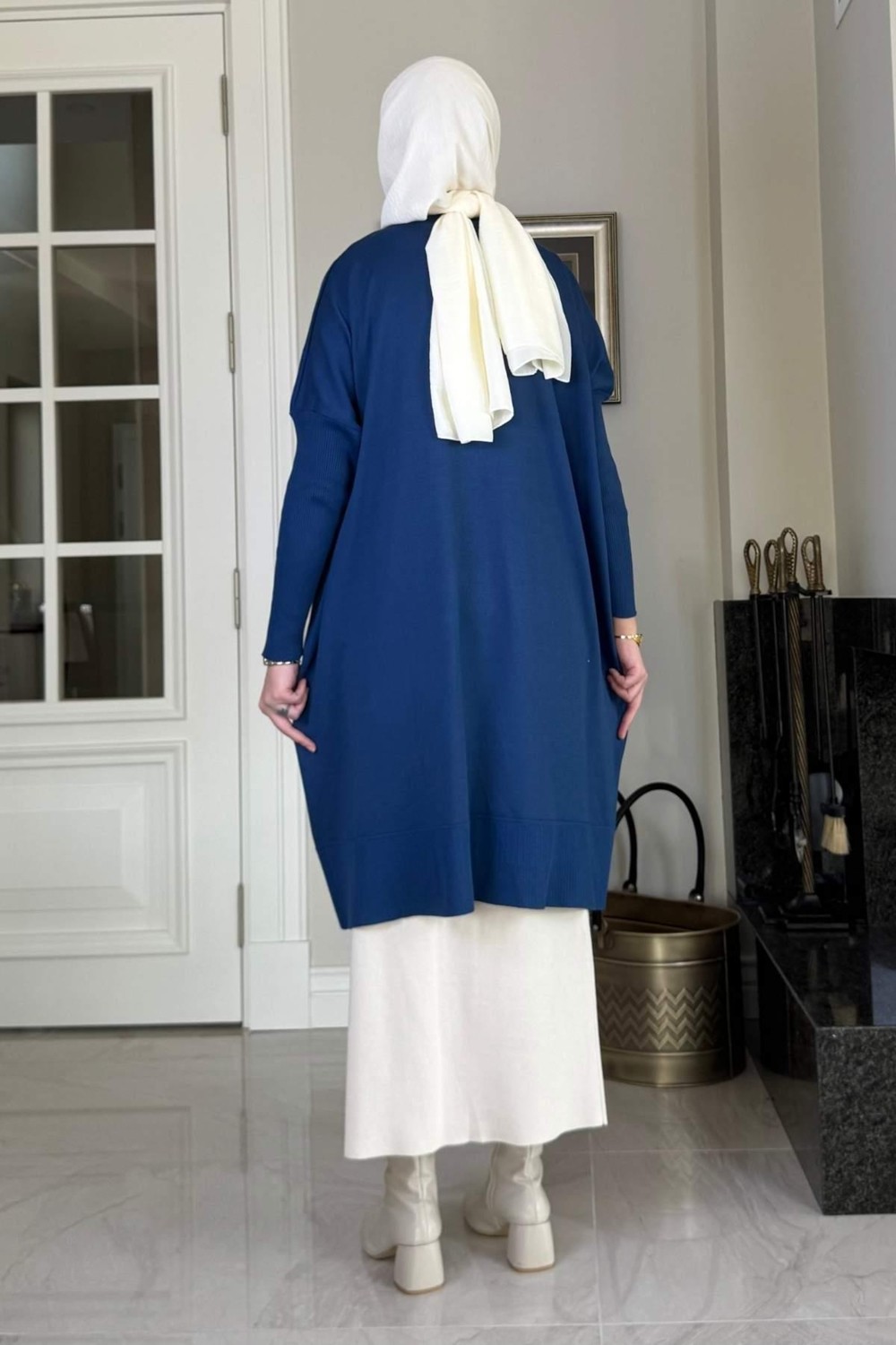 Rabia Şamlı Melda Triko Tunik Indigo görsel 4
