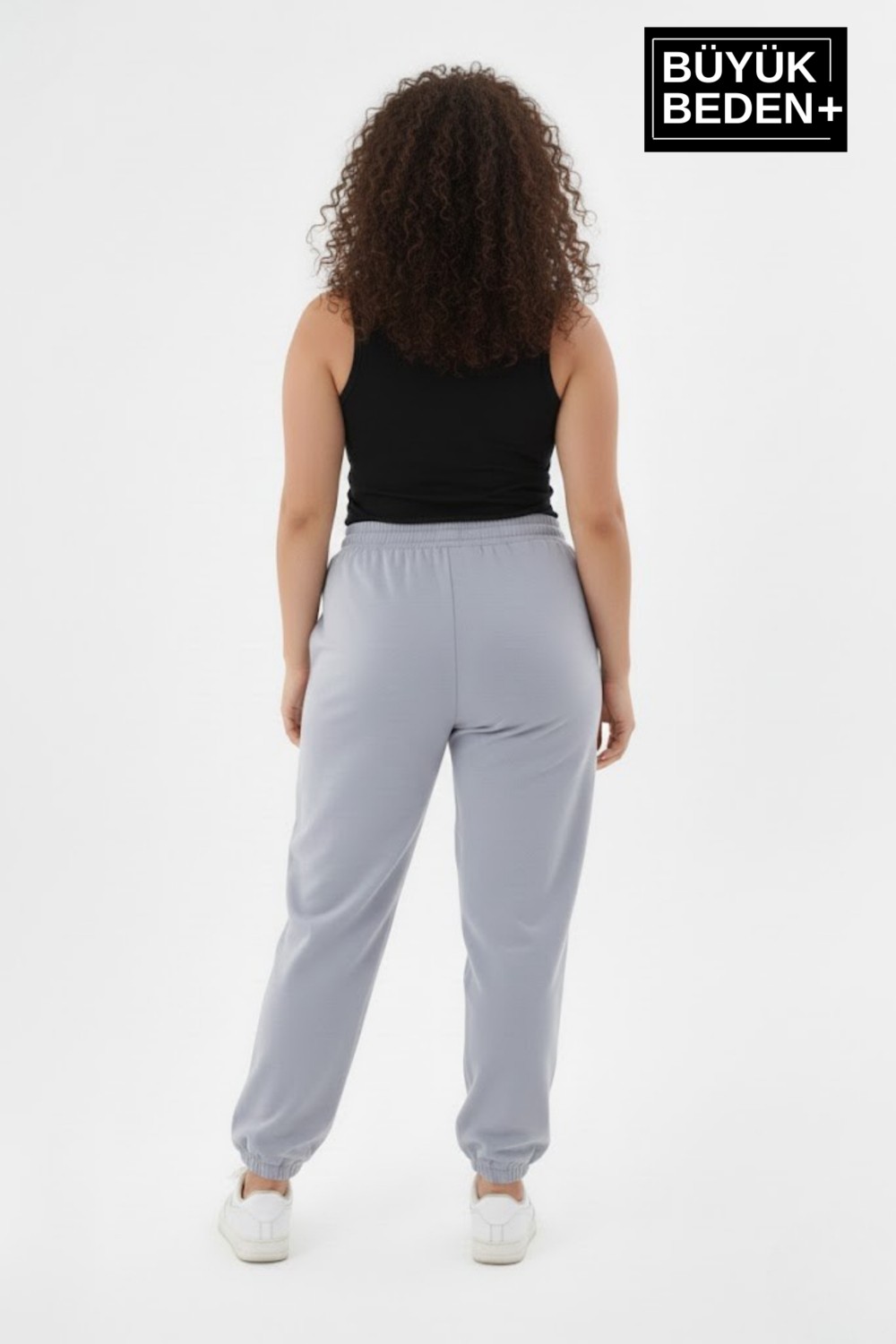 Superlife Kadın Büyük Beden Brooklyn Baskılı Paça Lastikli Jogger Ince Eşofman Altı SPR26BEAK951-2 görsel 3