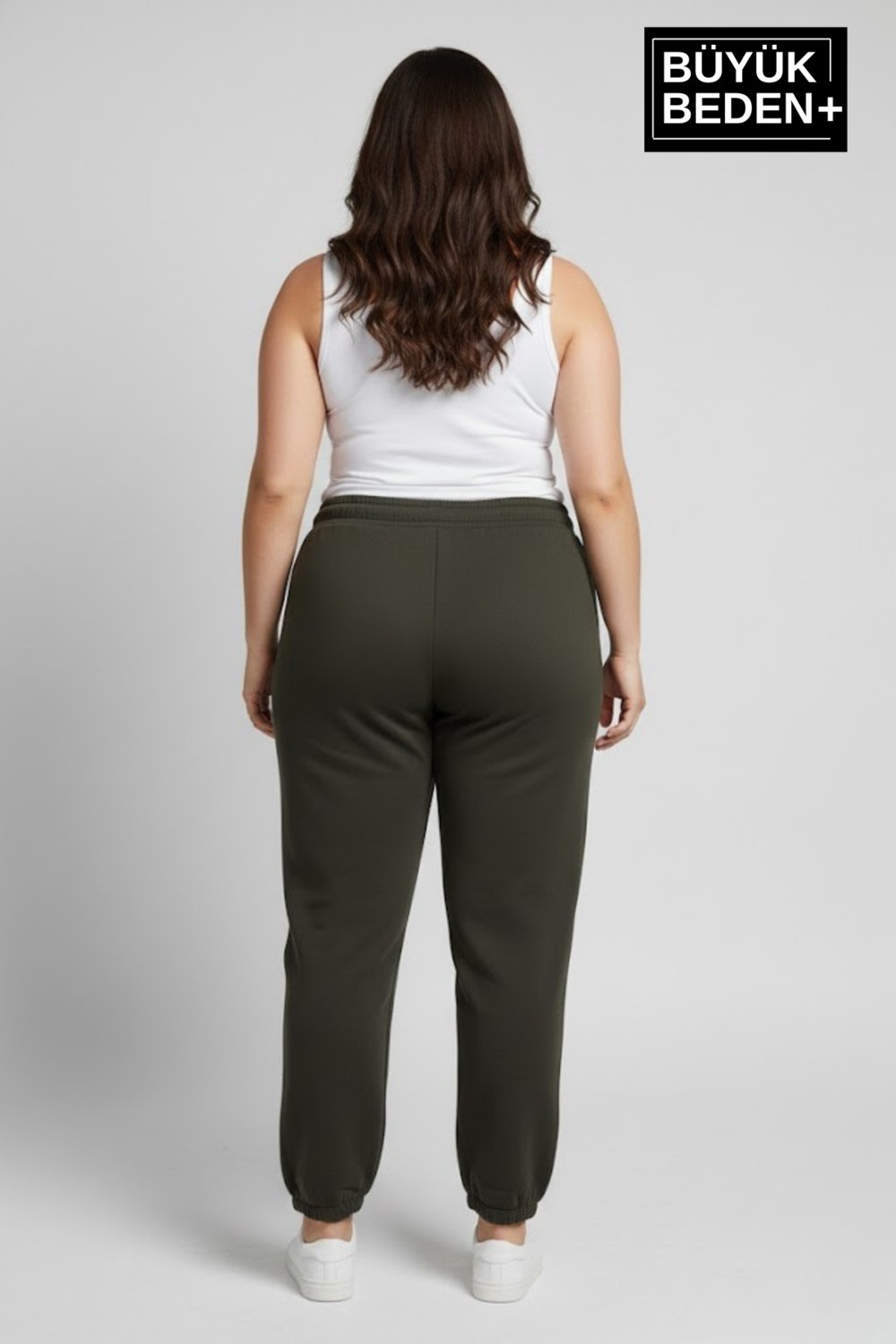 Superlife Kadın Büyük Beden Brooklyn Baskılı Paça Lastikli Jogger Ince Eşofman Altı SPR26BEAK951-2 görsel 3