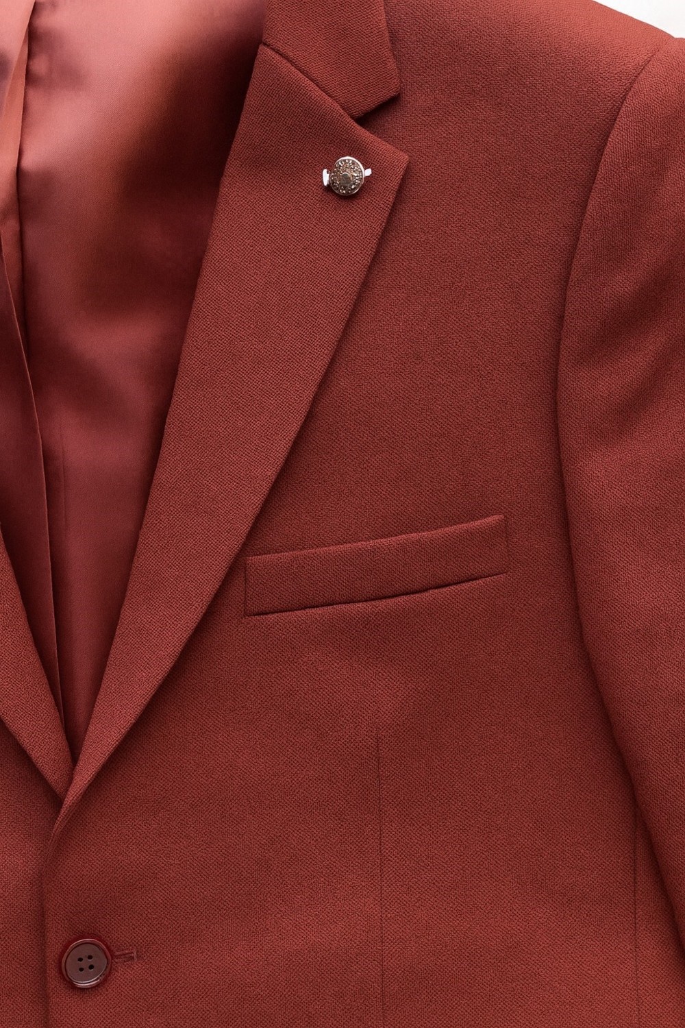 Plus Scorpion Bordo Erkek Tek Düğmeli Blazer Ceket, Dokulu Kumaş, Tek Yırtmaçlı Şık Tasarım görsel 5