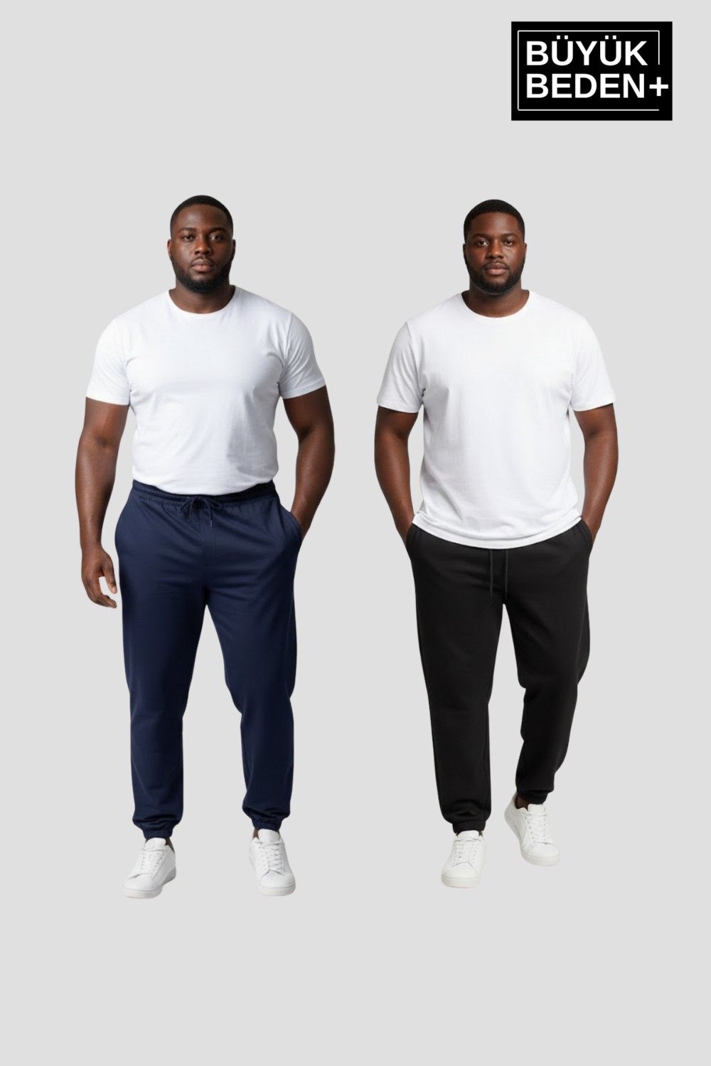 Superlife Erkek Büyük Beden Ikili Jogger Paça Lastikli Ince Eşofman Altı Seti SPR26BEA951+2 görsel 6