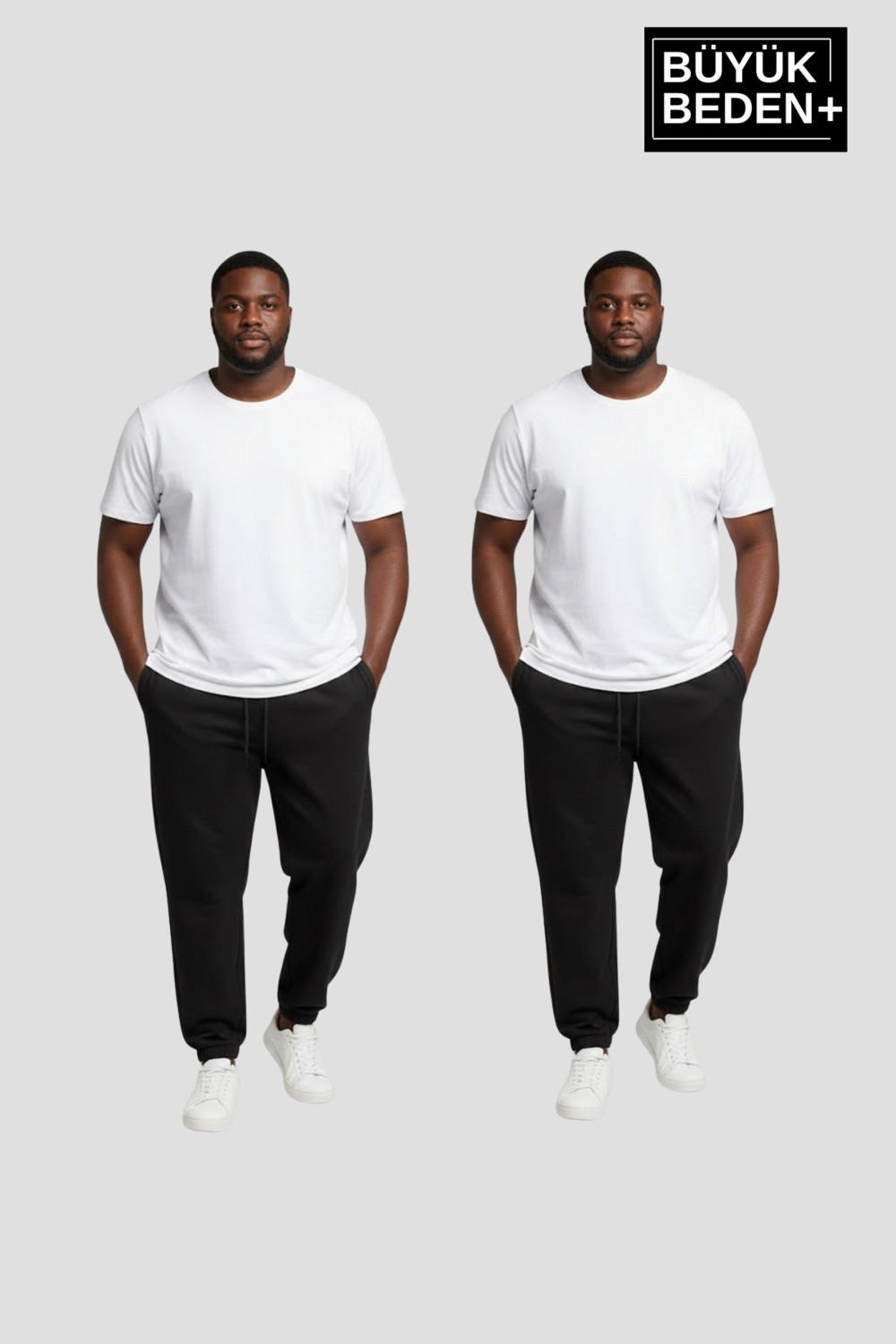 Superlife Erkek Büyük Beden Ikili Jogger Paça Lastikli Ince Eşofman Altı Seti SPR26BEA951+2