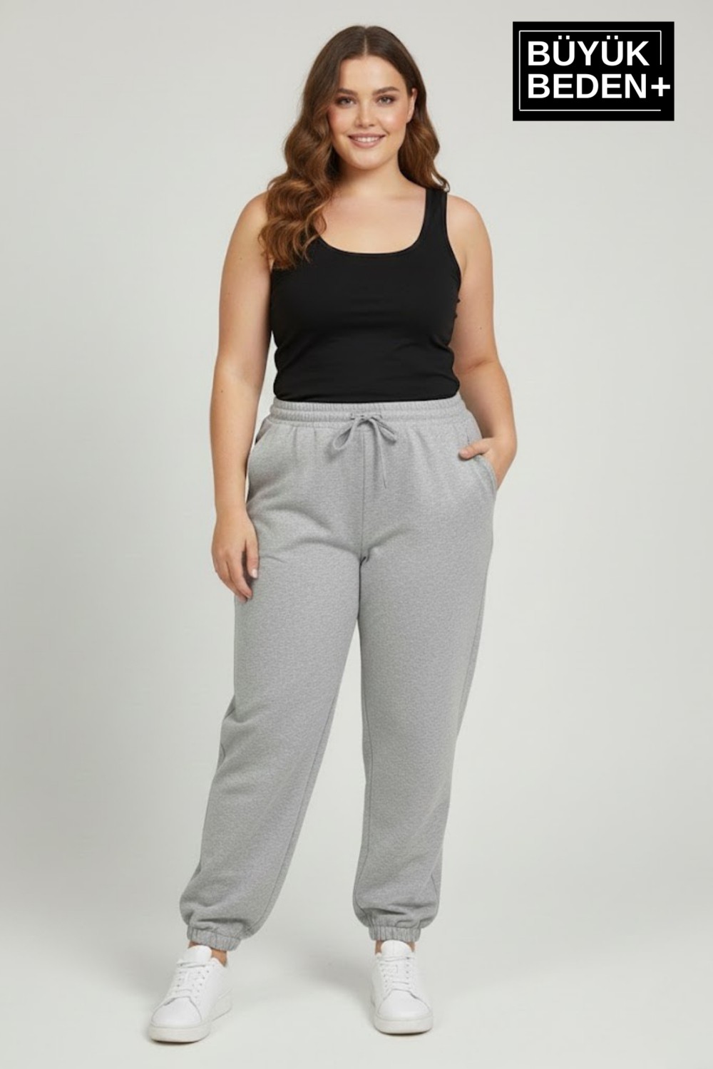 Superlife Kadın Büyük Beden Üçlü Jogger Paça Lastikli Ince Eşofman Altı Seti SPR26BEA951+3 görsel 2