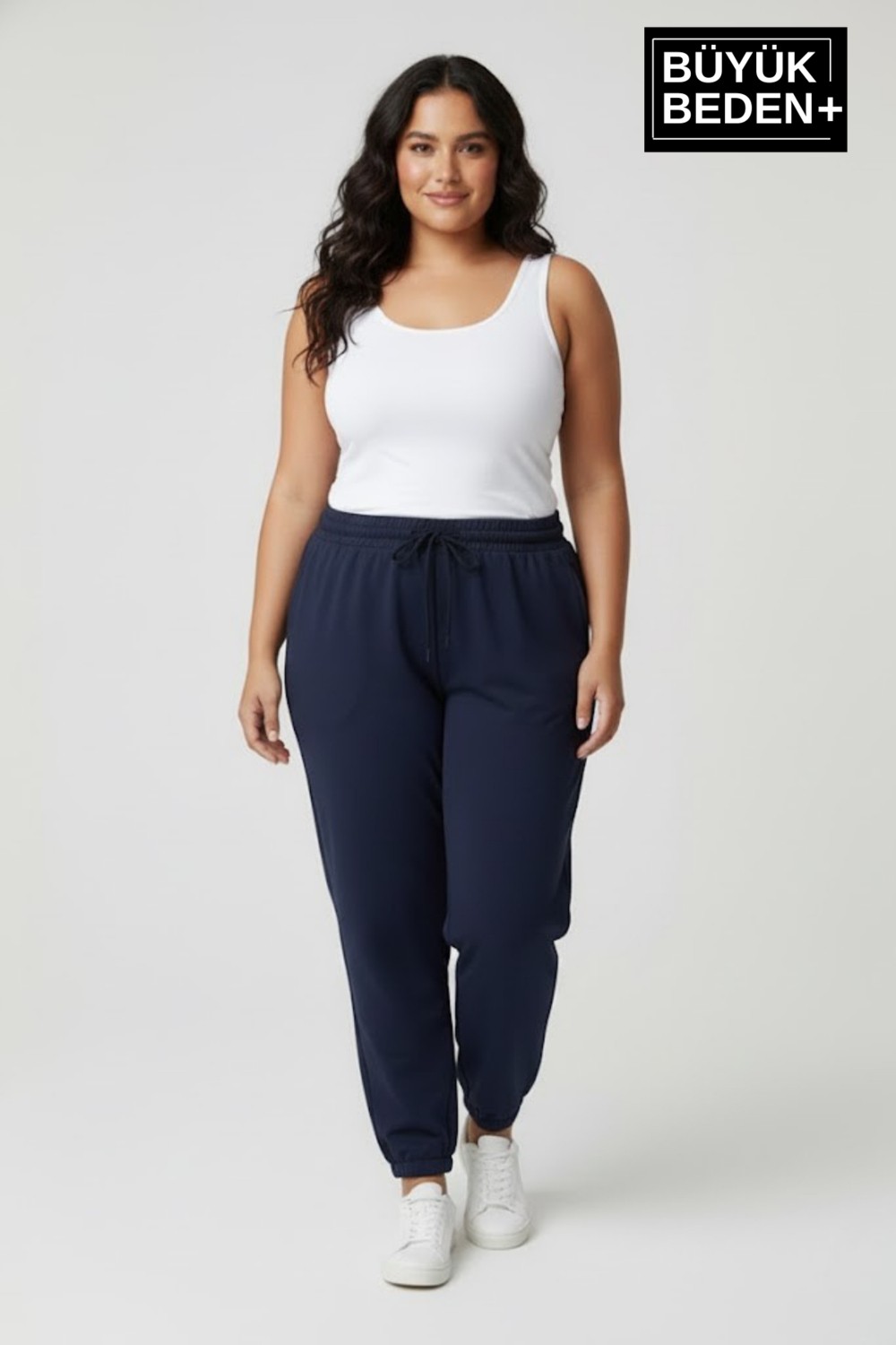 Superlife Kadın Büyük Beden Üçlü Jogger Paça Lastikli Ince Eşofman Altı Seti SPR26BEA951+3 görsel 4