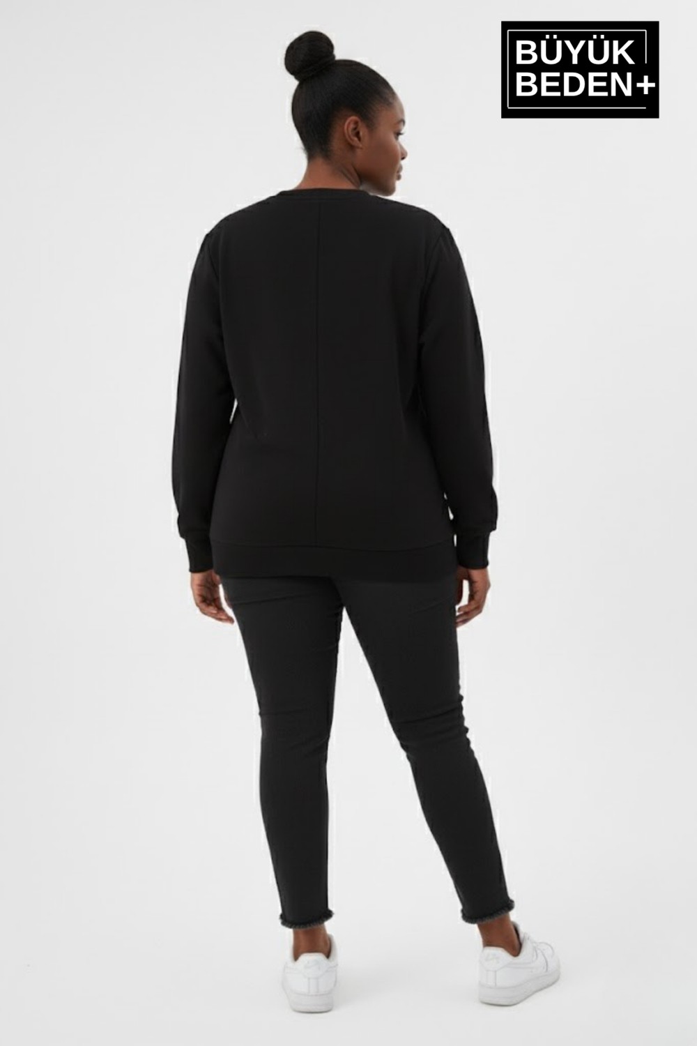 Superlife Kadın Büyük Beden New York Baskılı Bisilet Yaka Ince Sweatshirt SPR26BSWK956-5 görsel 2