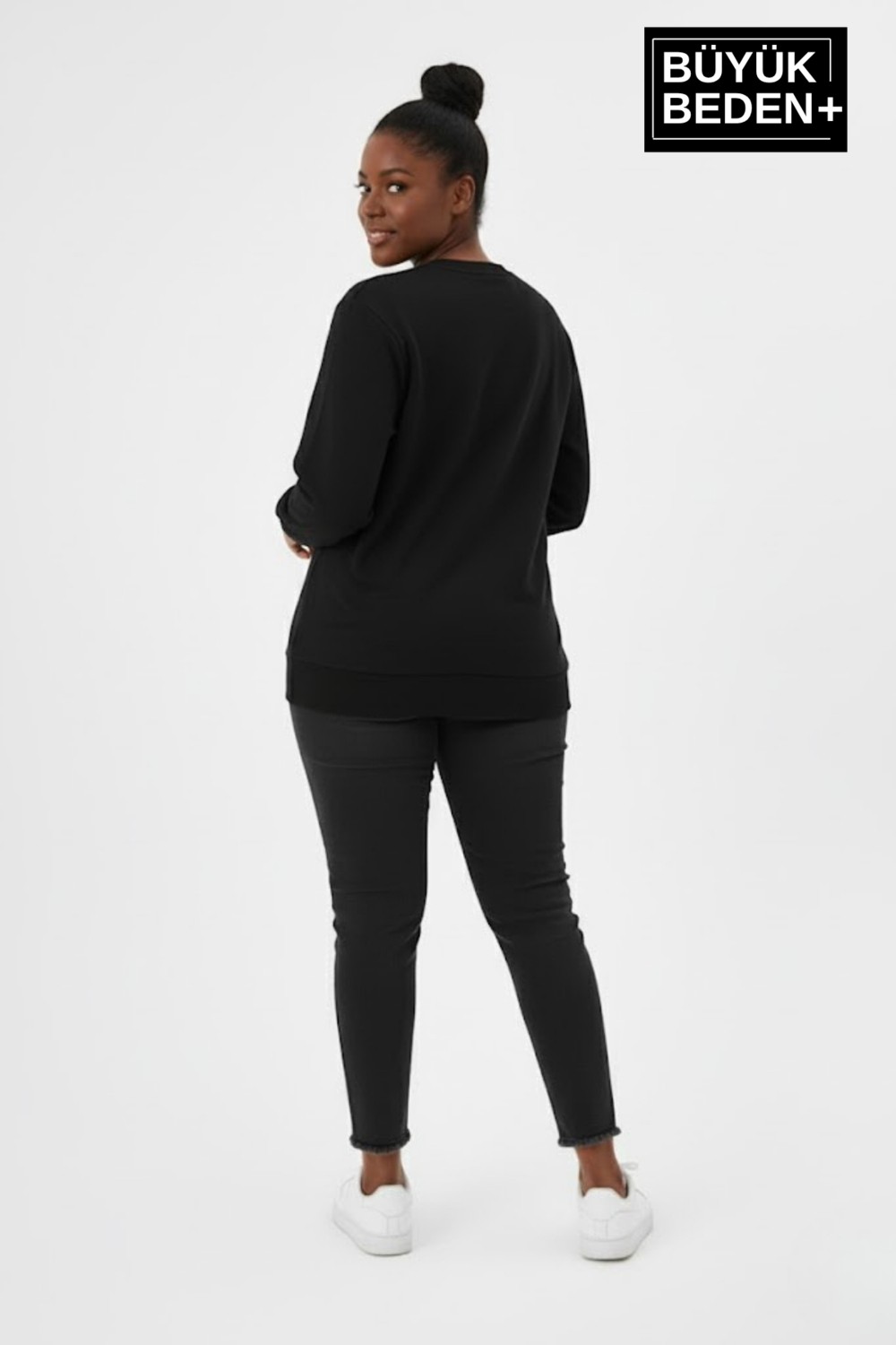 Superlife Kadın Büyük Beden New York Baskılı Bisilet Yaka Ince Sweatshirt SPR26BSWK956-5 görsel 3