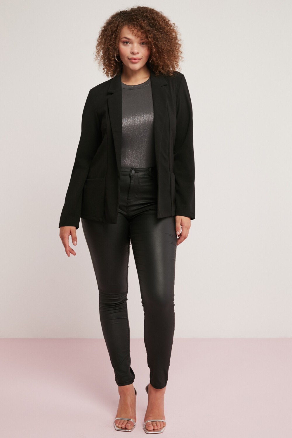 Ethiquet Jamıla Kadın Blazer Relaxed Tekli Siyah Büyük Beden Ceket