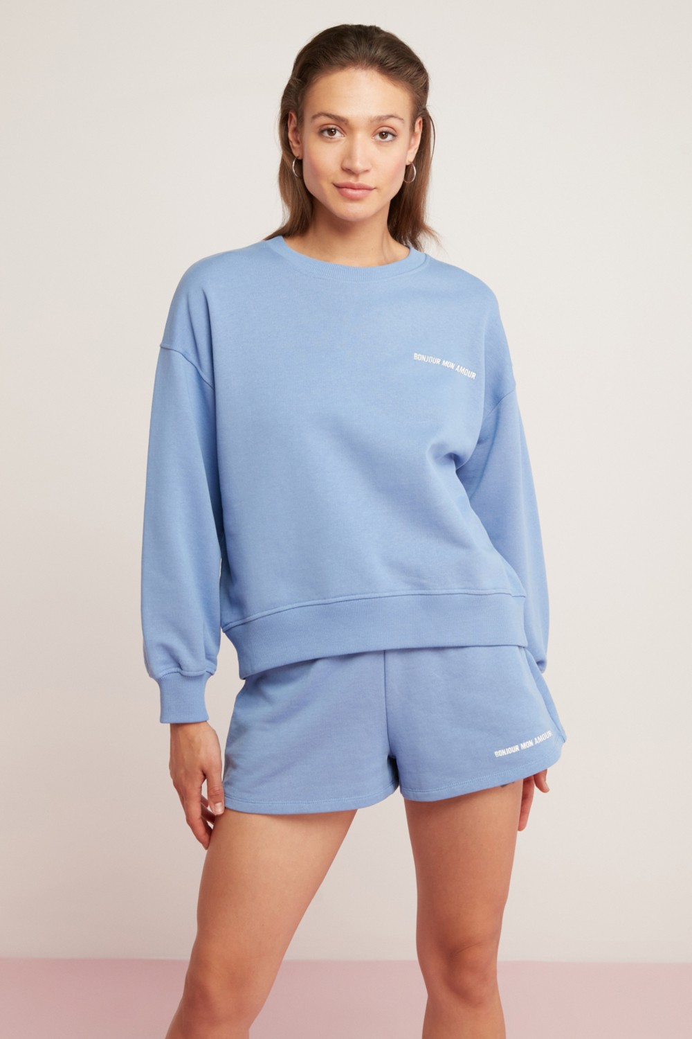 Ethiquet Sandra Kadın Pamuklu Içi Polarlı Yumuşacık Baskılı Yuvarlak Yaka Comfort Kırmızı Sweatshirt