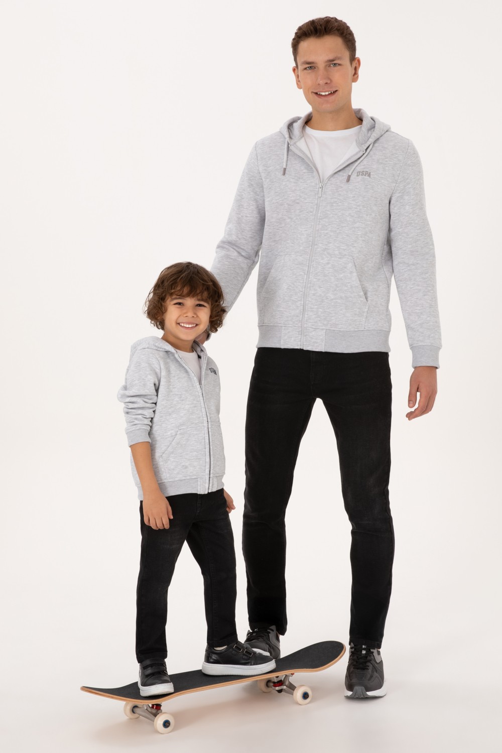 U.S. Polo Assn. Erkek Regular Fit Açık Gri Şardonlu Örme Hırka 50313755-VR001 görsel 3