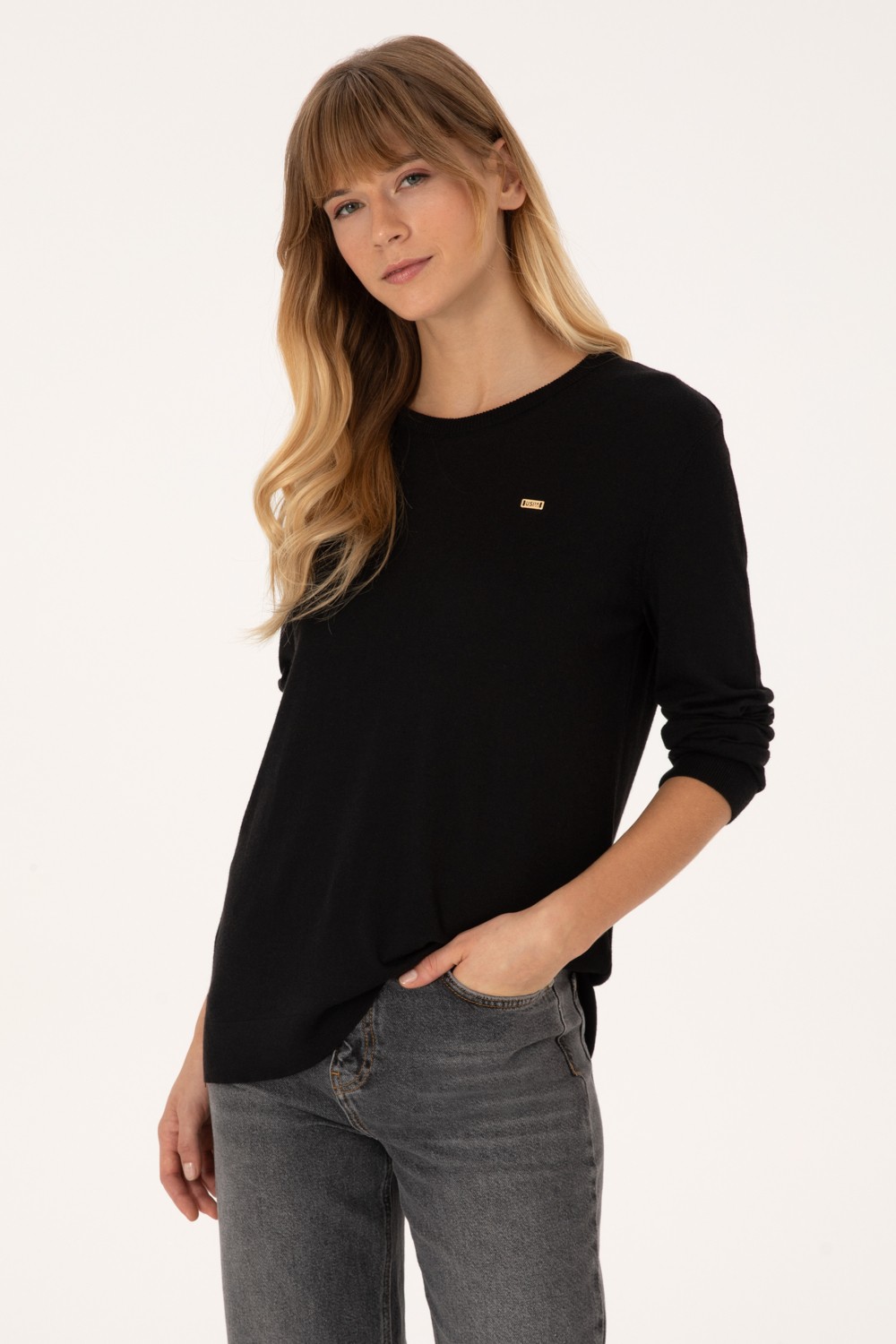 U.S. Polo Assn. Kadın Ekru Bisiklet Yaka Basic Kazak 50315449-VR019 görsel 8