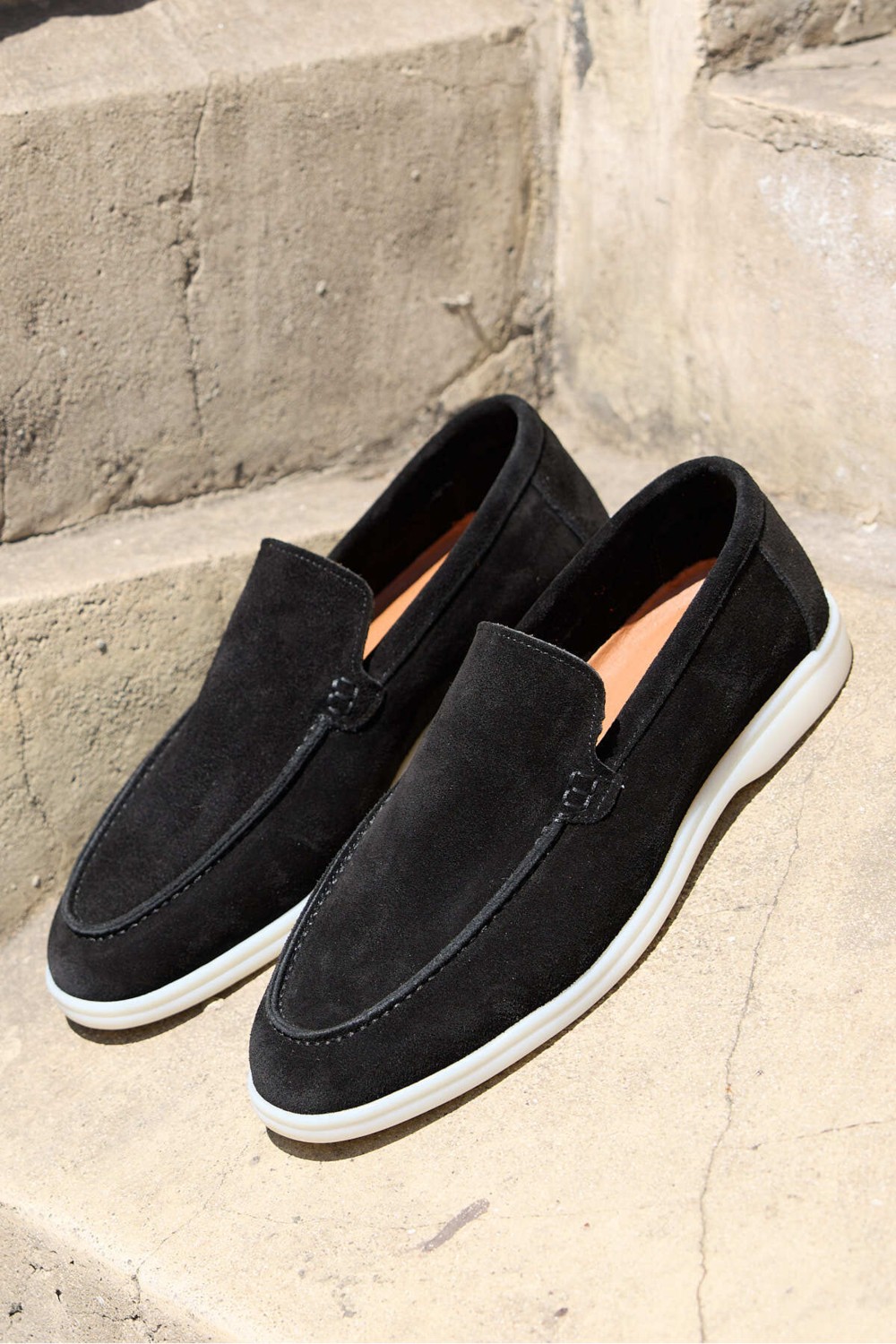 Vantaggio Shoes Erkek Loafer Ayakkabı %100 Hakiki Deri Süet Taban Düz Model görsel 2