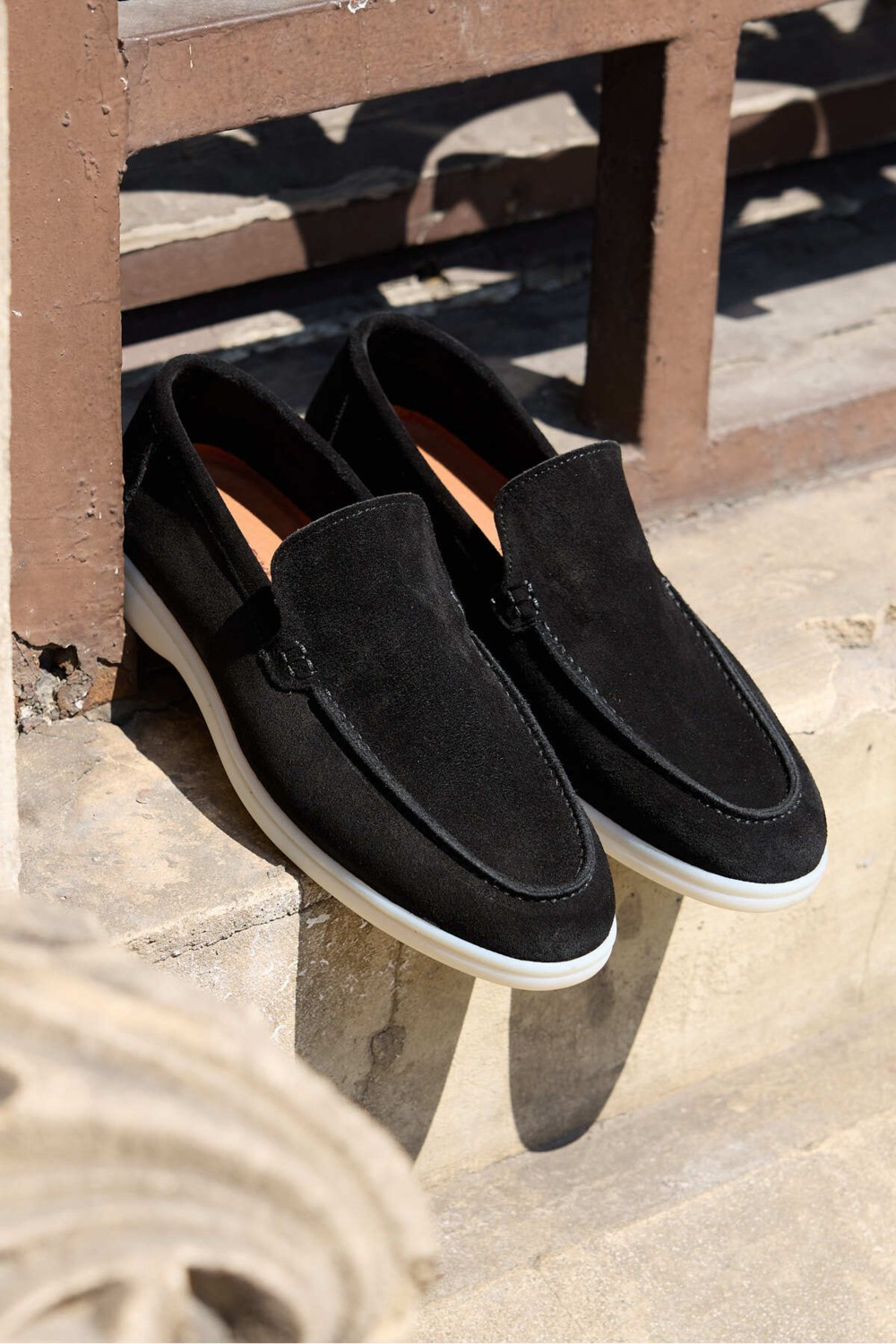 Vantaggio Shoes Erkek Loafer Ayakkabı %100 Hakiki Deri Süet Taban Düz Model görsel 4