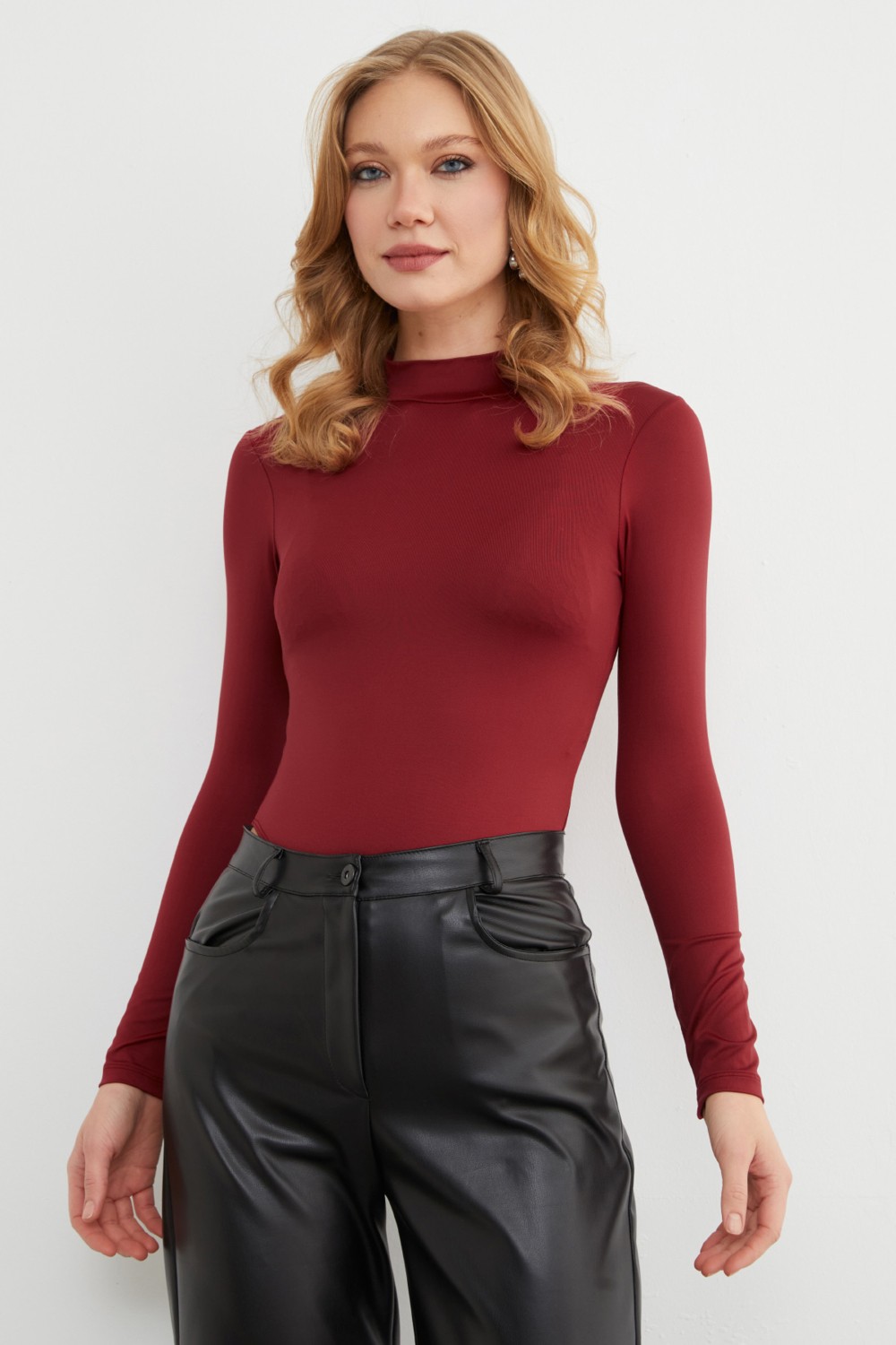 FullaModa Dik Yaka Çıtçıtlı Body görsel 4