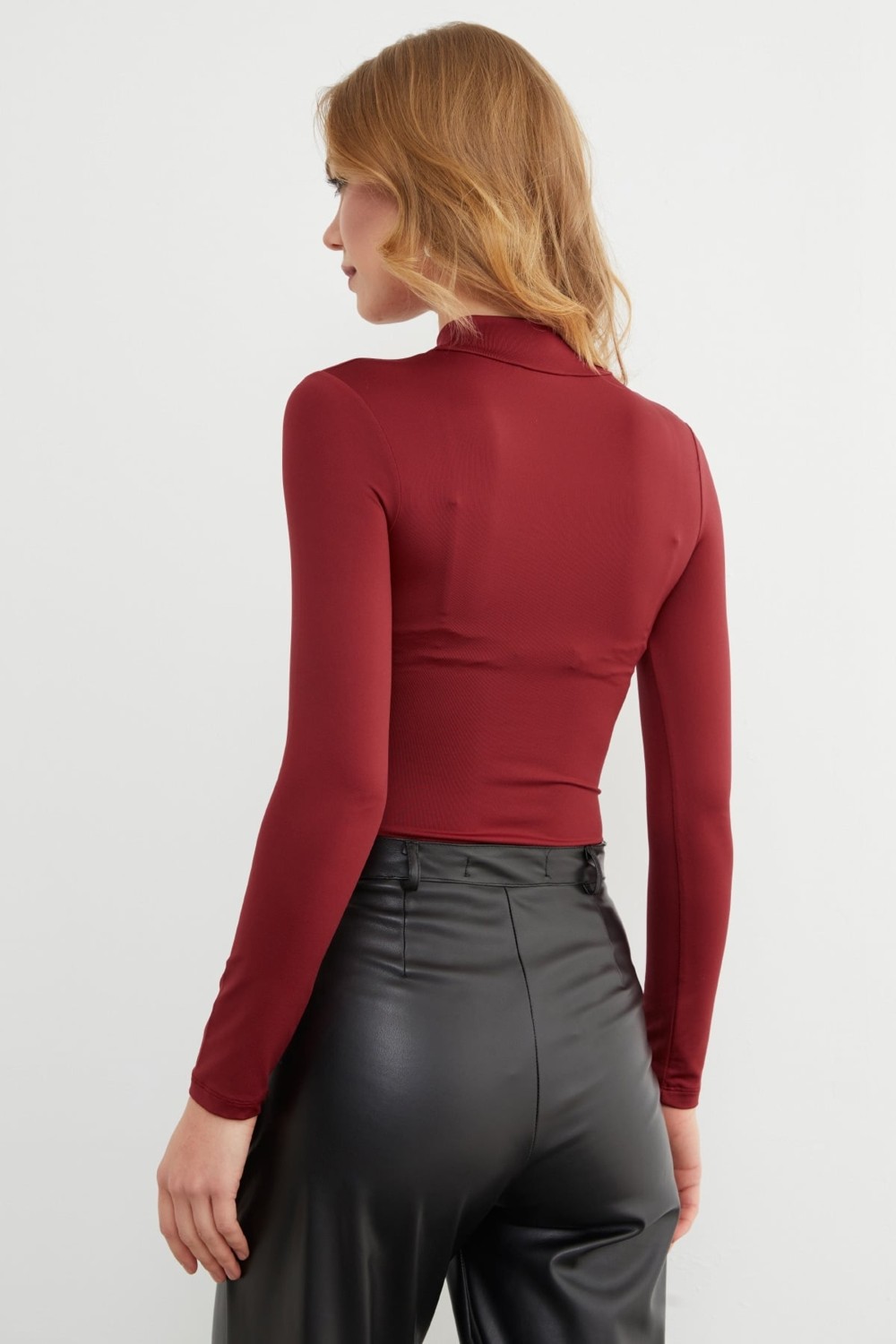 FullaModa Dik Yaka Çıtçıtlı Body görsel 7