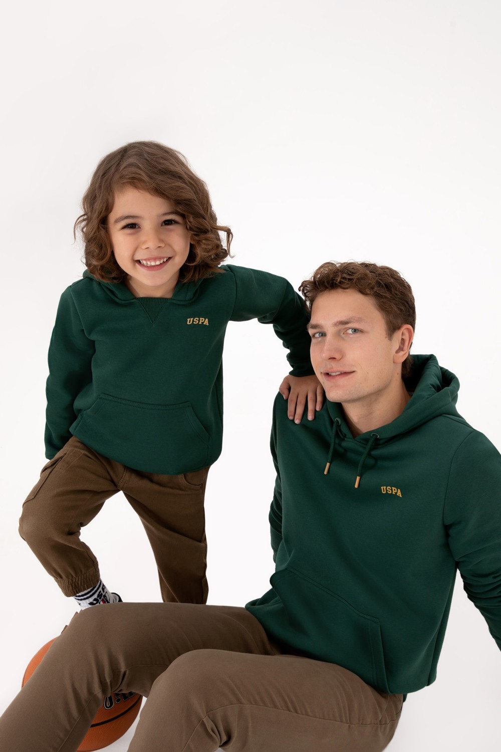 U.S. Polo Assn. Erkek Regular Fit Kapüşonlu Şardonlu Koyu Yeşil Basic Sweatshirt 50315582-VR079 görsel 4