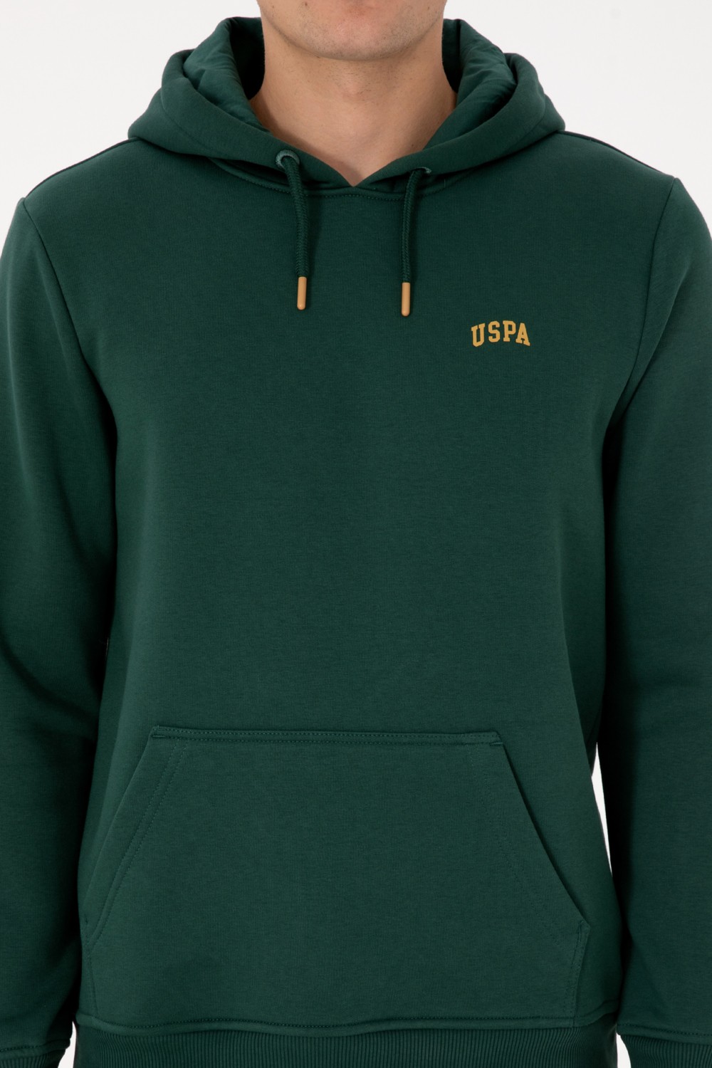 U.S. Polo Assn. Erkek Regular Fit Kapüşonlu Şardonlu Koyu Yeşil Basic Sweatshirt 50315582-VR079 görsel 6