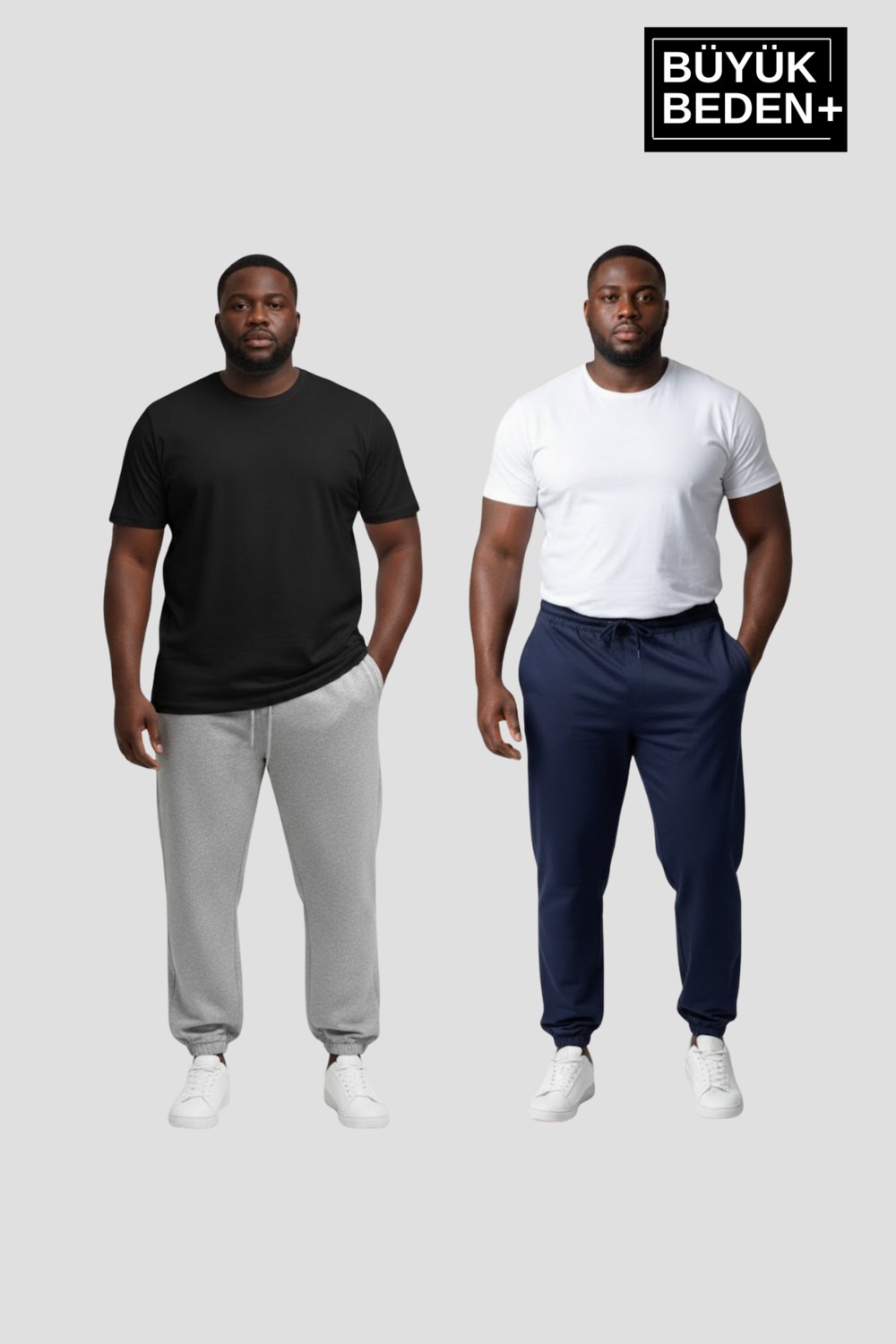 Superlife Erkek Büyük Beden Ikili Jogger Paça Lastikli Ince Eşofman Altı Seti SPR26BEA951+2 görsel 4