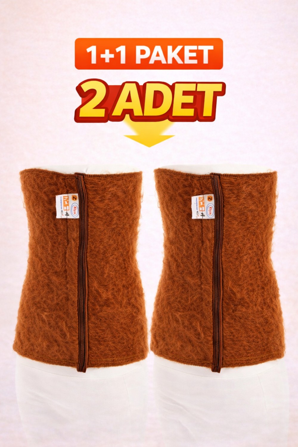 FitOnly Bel Korseleri Kışlık Termal İnceltici Yün Malzeme 1+1 Paket 2 Adet Kahverengi