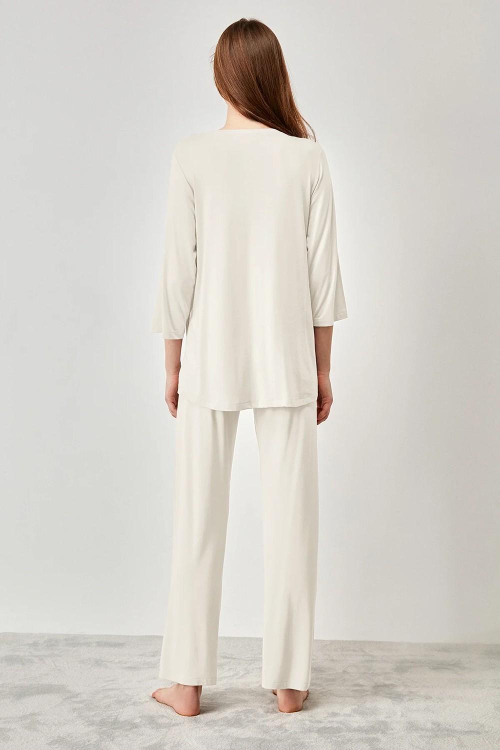 Catherine's Yumuşak Dokulu Hamile Pijama Takımı %94 Viskon %6 Elastan ile Konforlu Kullanım için M Beden görsel 8