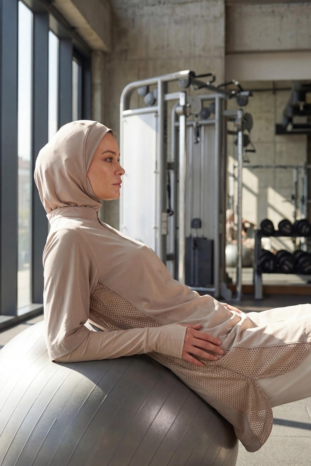Haşema Active H-Per Fit Lazer Kesim Detaylı Siyah Tesettür Antrenman Üstü Act-33 görsel 7