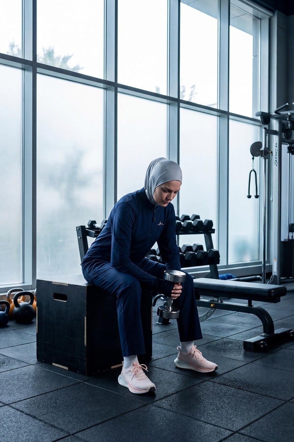 Haşema Active H-Per Fit Lazer Kesim Detaylı Siyah Tesettür Antrenman Üstü Act-33