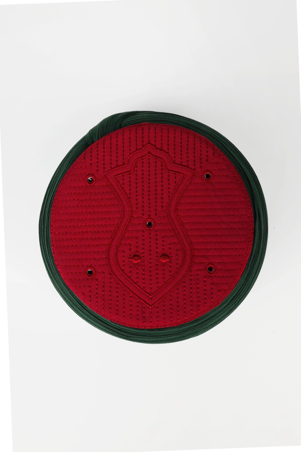 Sarıkhane Çocuk Namaz Sarığı - Yeşil Kumaş - Bordo Takke - Yuvarlak Sarım - Nâli Şerif - 4 Metre görsel 4