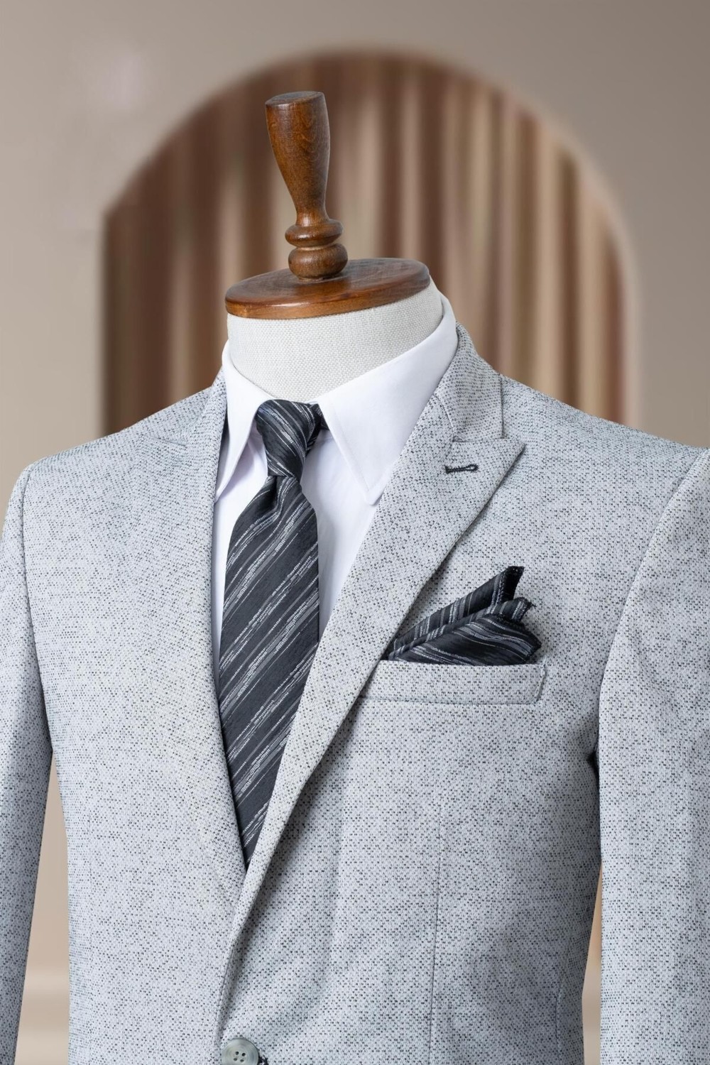 Bonesti Erkek Slim Fit Blazer Ceket Antrasit Kırçıllı