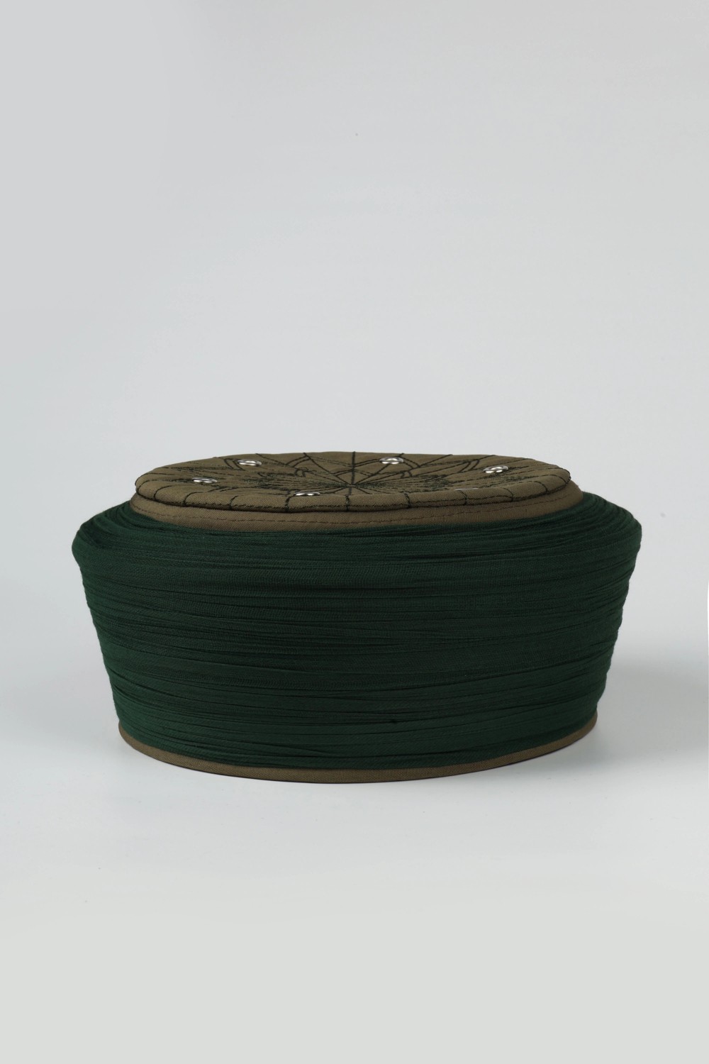Sarıkhane Çocuk Talebe Sarığı - Yeşil Kumaş - Yeşil Takke - Düz Sarım - Kuş Gözü - 6 Metre görsel 2