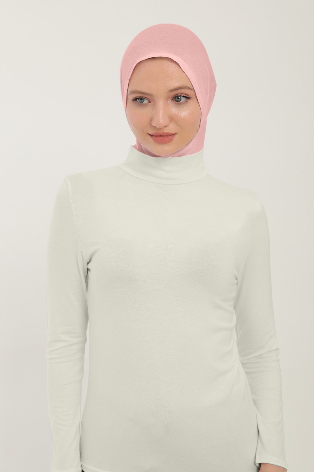 Kadın Uzun Kollu Yarım Balıkçı Yakalı Penye Likralı Body